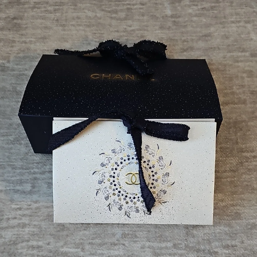Chanel Midnight Blue Card Holder with Ribbon